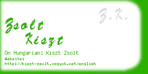 zsolt kiszt business card